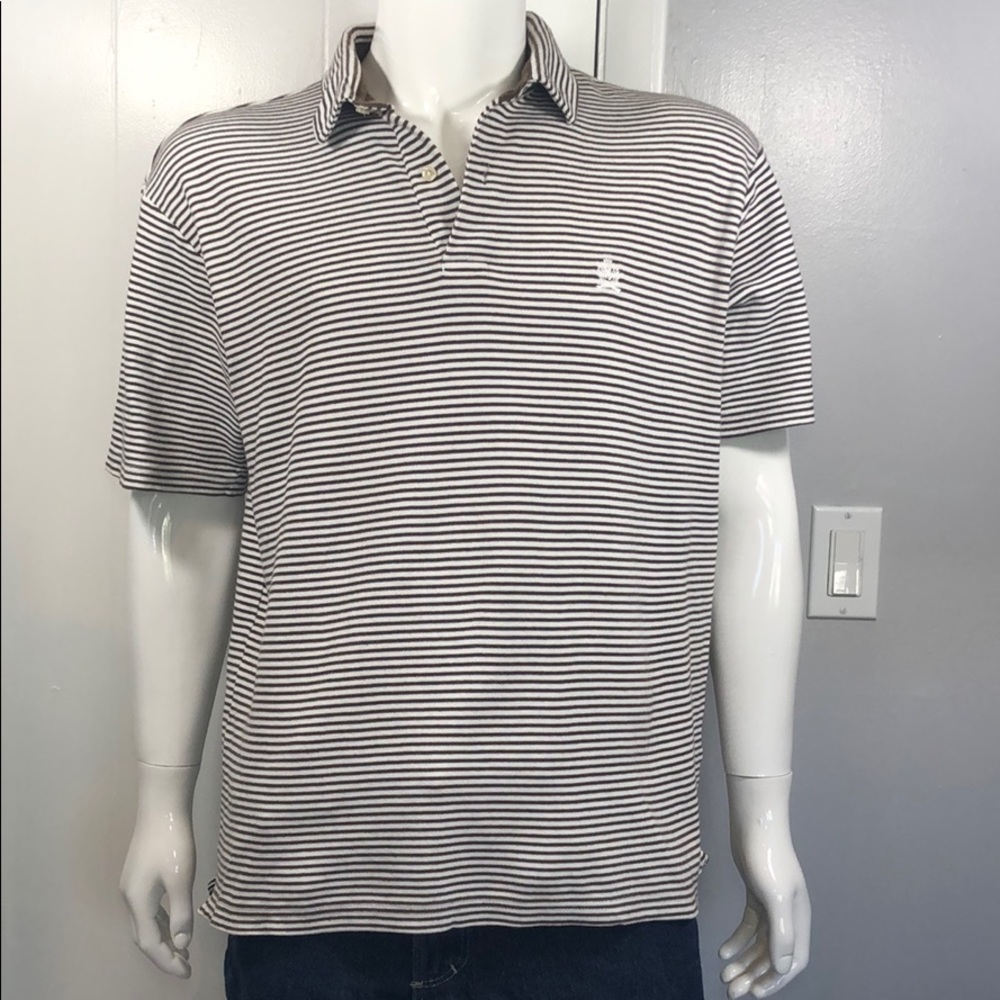 Tommy Hilfiger Brn & Wht striped Polo Tee SZ XL. Make an offer!